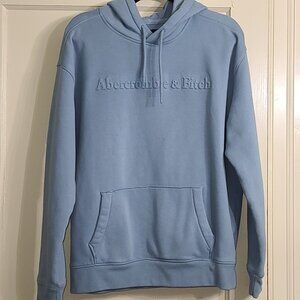 Abercrombie & Fitch Unisex Blue Pullover Hoodie L Long Sleeve Kangaroo Pocket